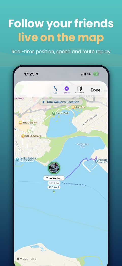 Follow your friends live on the map