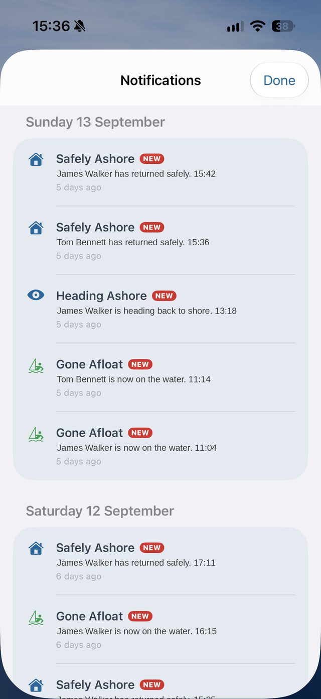 Tally Tracker notifications of friends tallying on and off